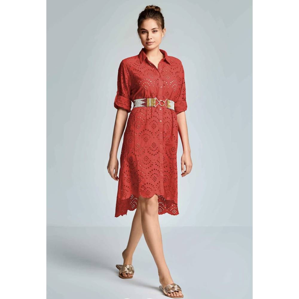 SUKIENKA KOSZULOWA CZERWONA