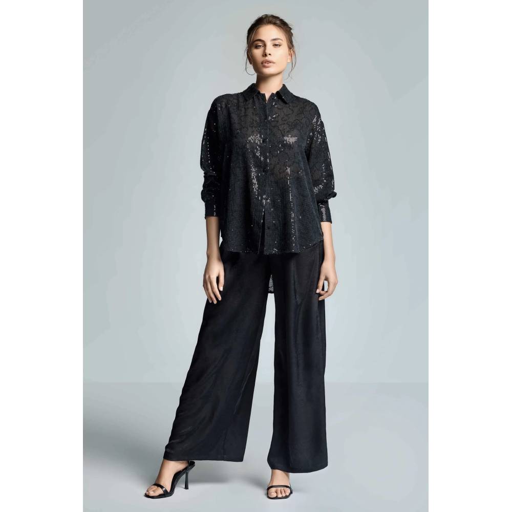 KOSZULA CEKINOWA CZARNA